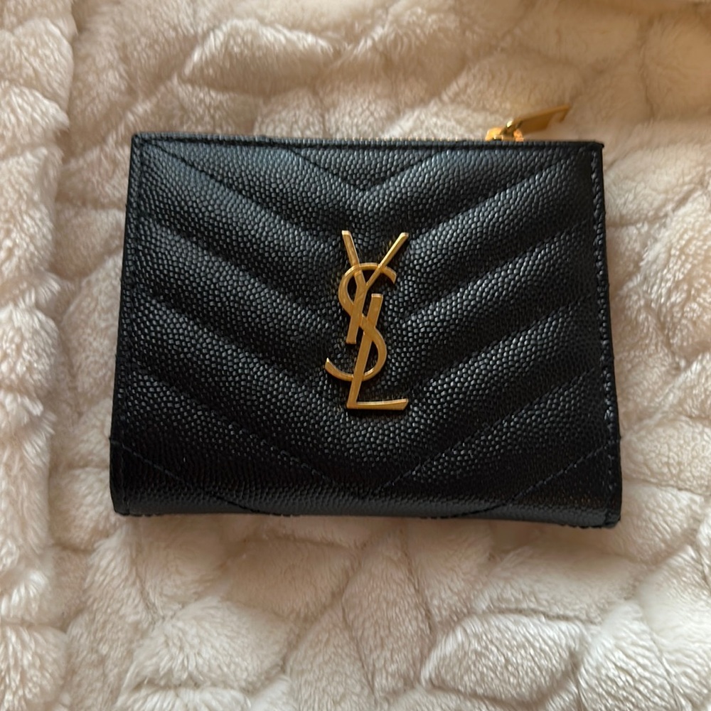 Saint Laurent Cassandre Monogram Matelassé Leather Bifold Wallet